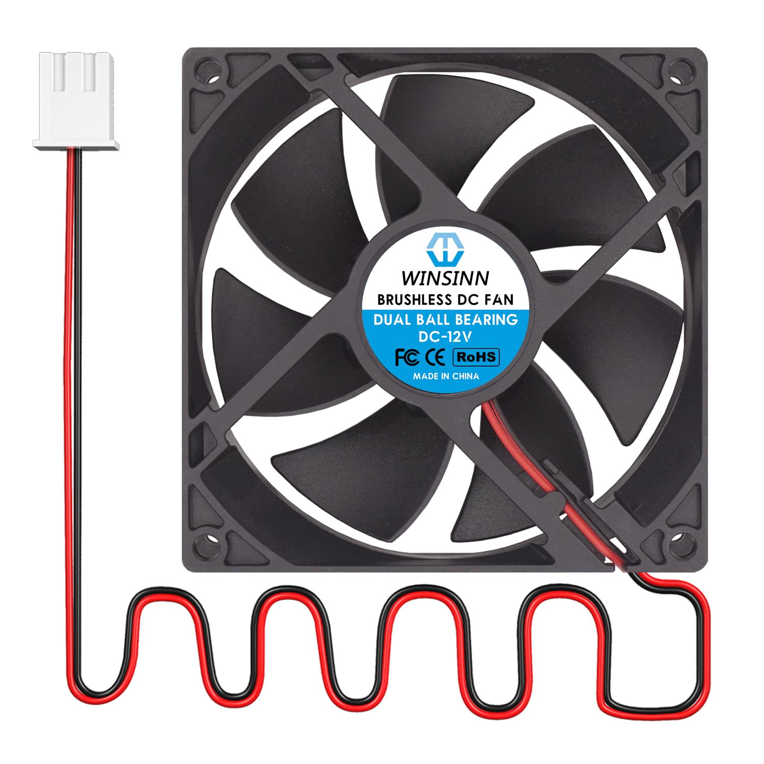 Amazon.com: WINSINN 92mm 12V Fan - Dual Ball Bearing 3500 RPM 9225